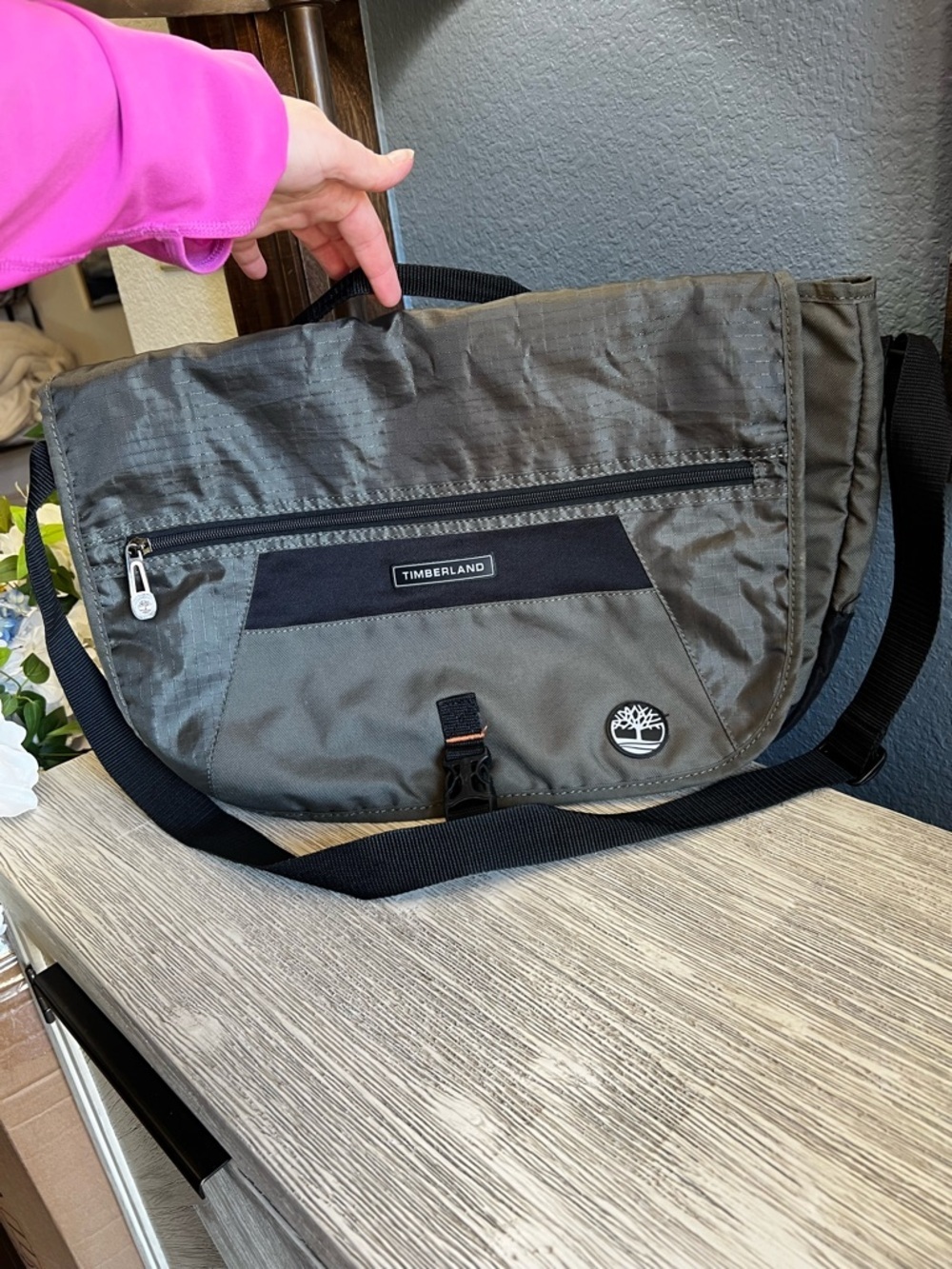 Timberland Route 4 Men's Olive Green and Black Messenger Bag